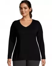 JMS Active Long Sleeve Cool Dri V-Neck Tee