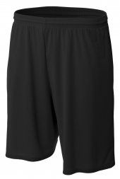 A4 N5338 9" Moisture Management Pocketed Short For Adult Size Male