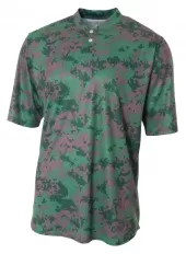 A4 NB3263 Camo 2-Button Henley Shirt For Youth Size Boys
