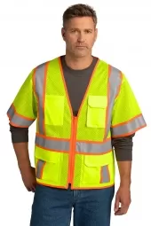 CornerStone CSV106 ANSI 107 Class 3 Surveyor Mesh Zippered Two-Tone Short Sleeve Vest