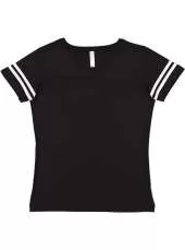 LAT 3537 Ladies V-Neck Football Tee