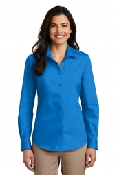 Ladies Long Sleeve Carefree Poplin Shirt