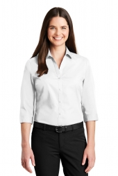 Ladies 3/4-Sleeve Carefree Poplin Shirt